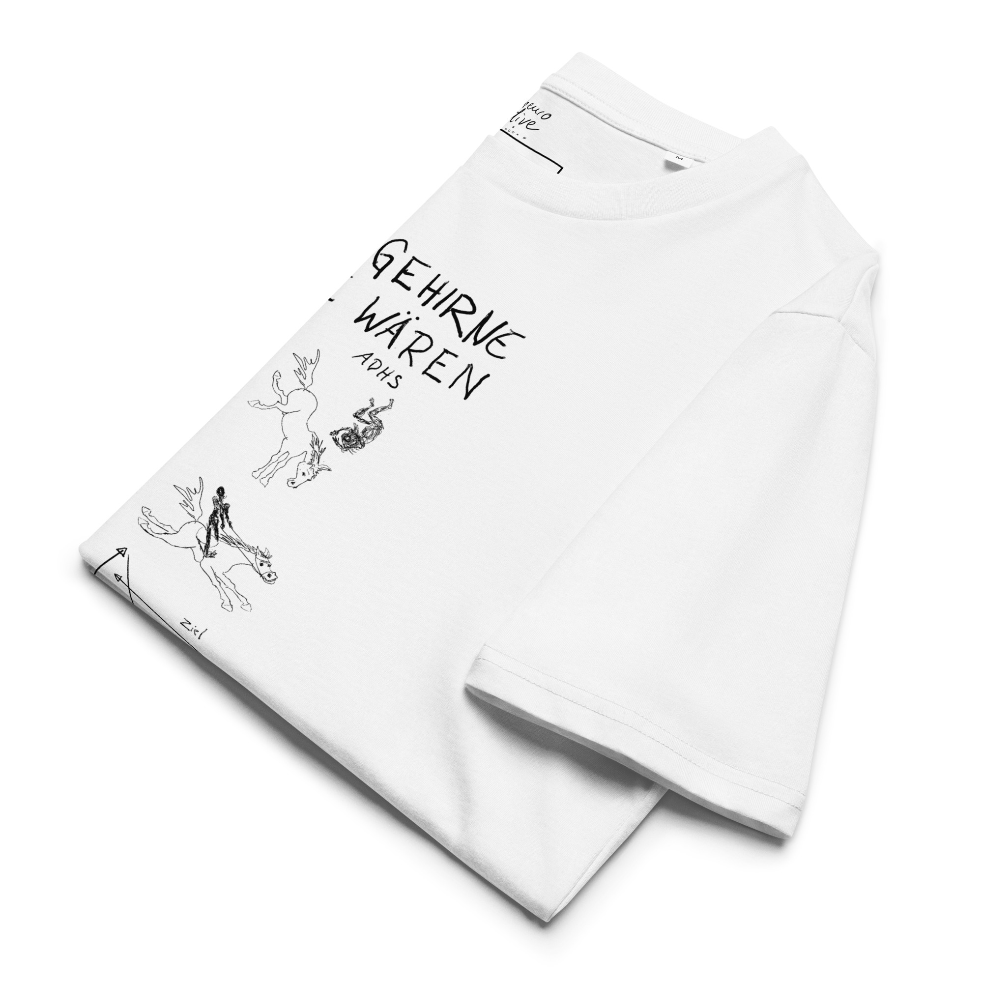 Wenn Gehirne Pferde wären - ADHS T-Shirt aus Biobaumwolle – Bild 2