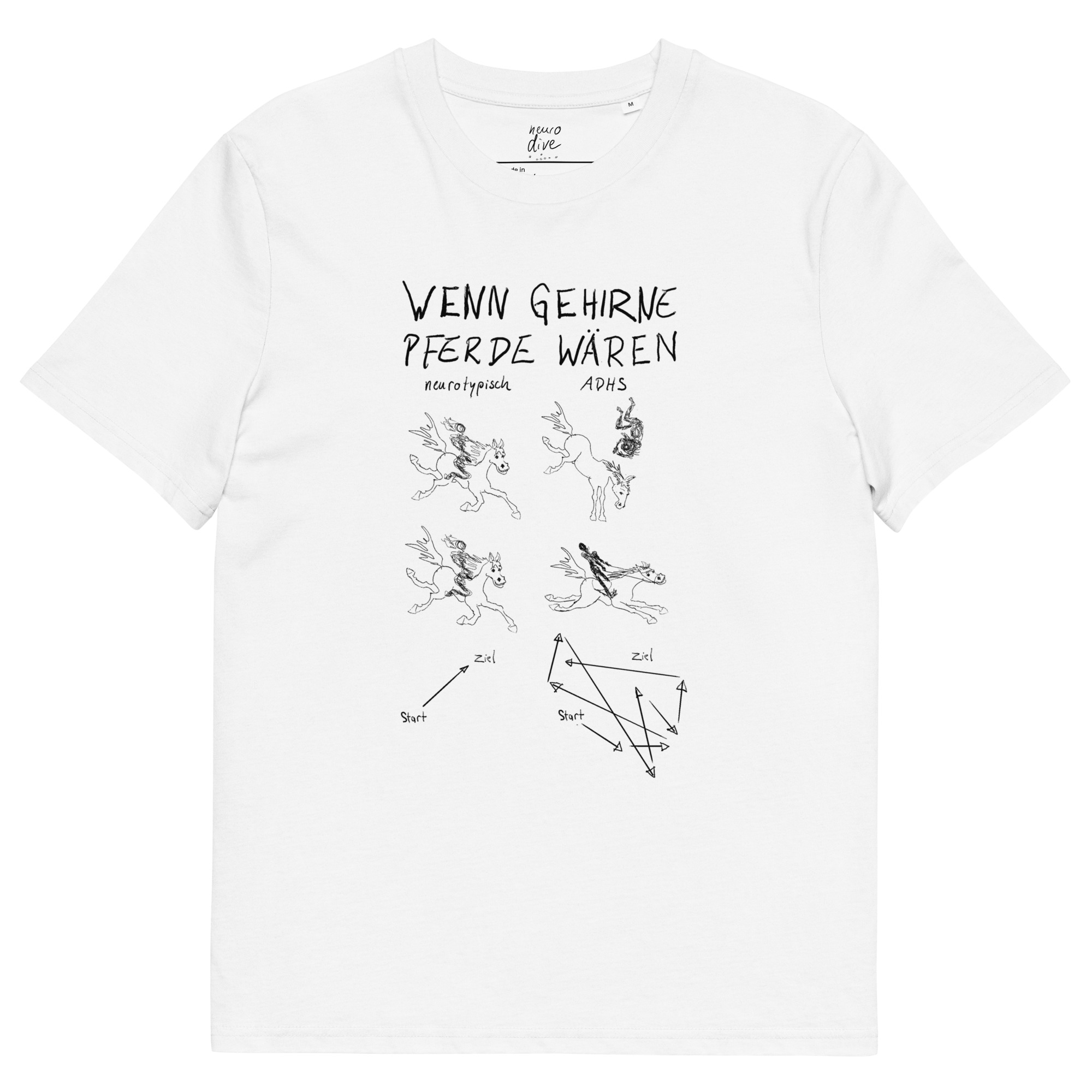 Wenn Gehirne Pferde wären - ADHS T-Shirt aus Biobaumwolle – Bild 4